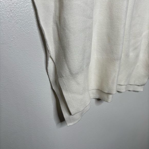 Abercrombie & Fitch Soft A&F V-Neck Sweater Women Small Ivory Oversized - Picture 3 of 9